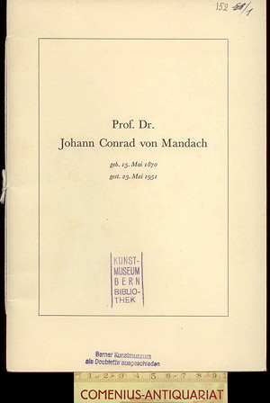  Nachruf .:. Conrad von Mandach 