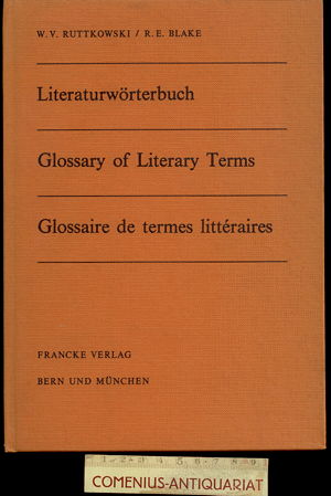  Literaturwoerterbuch .:. Glossary of literary terms .:. Glossaire de termes littraires  