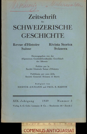  Zeitschrift .:. Schweizerische Geschichte 1939/3 